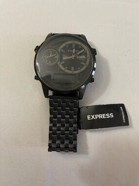 Express Black Men's Dual-Display Bracelet Watch
